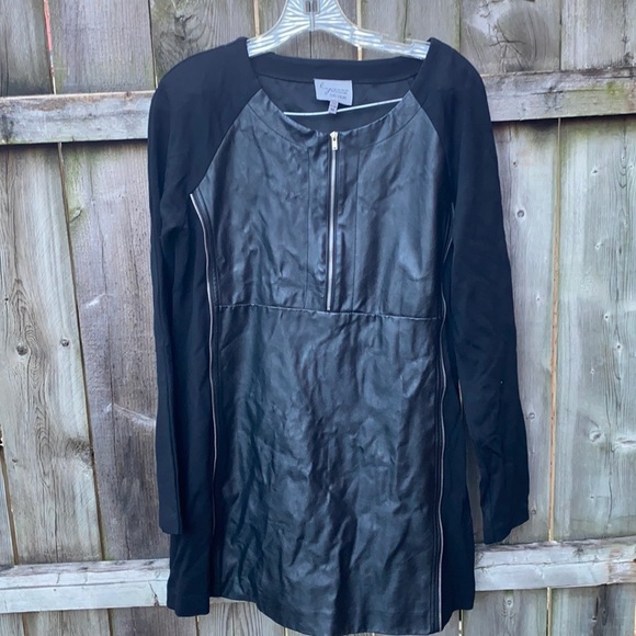 Ritchie Silver faux leather shift dress sz. M - Picture 1 of 3